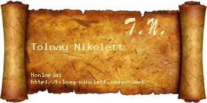 Tolnay Nikolett névjegykártya